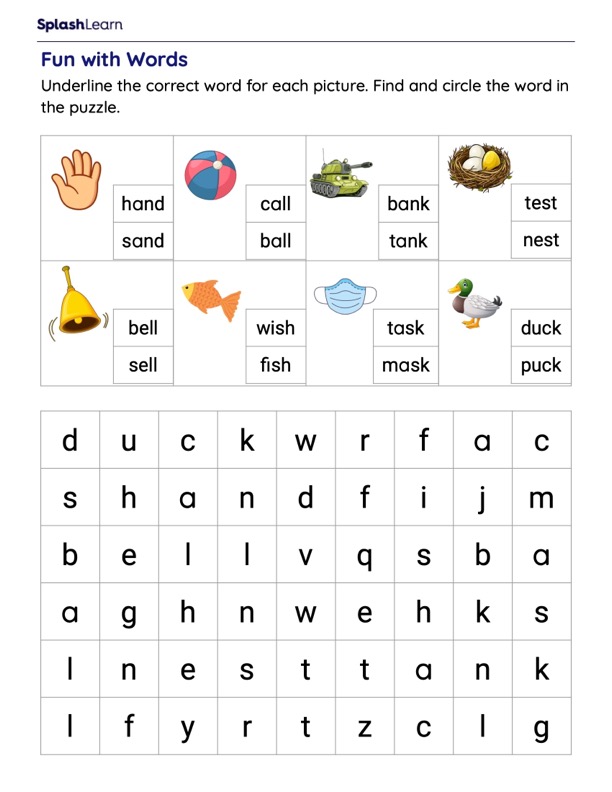 Fun with CVCC Words Worksheet