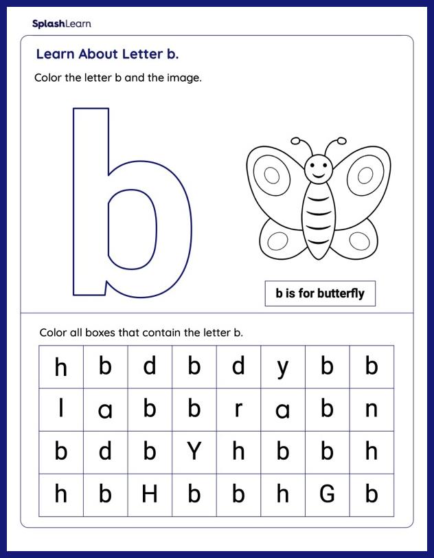 Learn About Letter b Worksheet