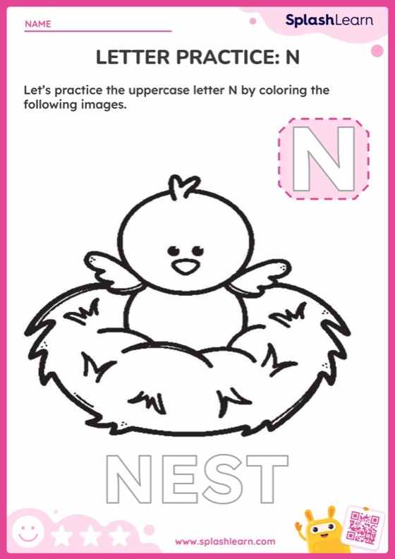 Letter Practice: N - Worksheet