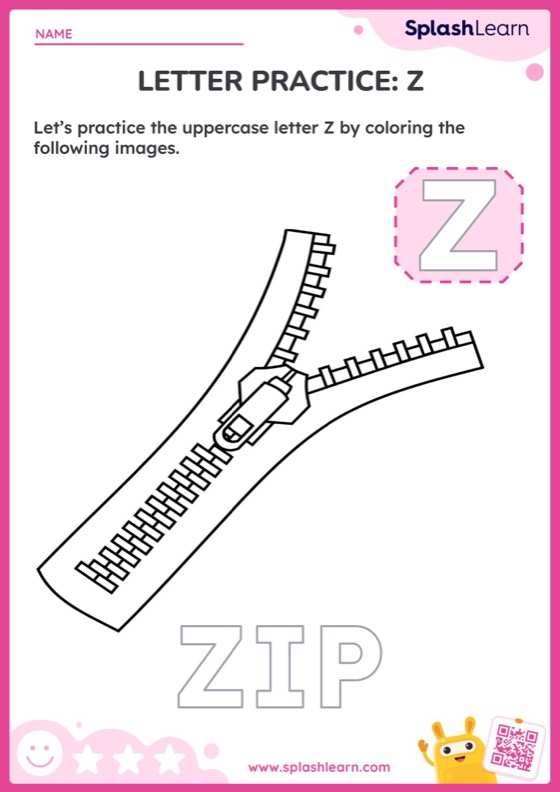 Letter Practice: Z - Worksheet