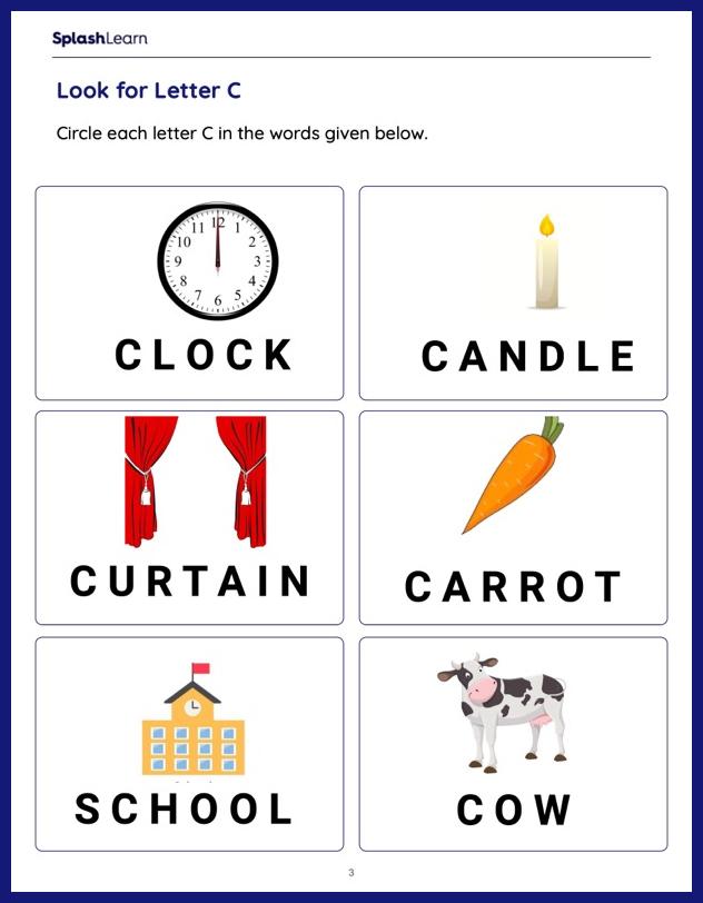 Look for Letter C Worksheet