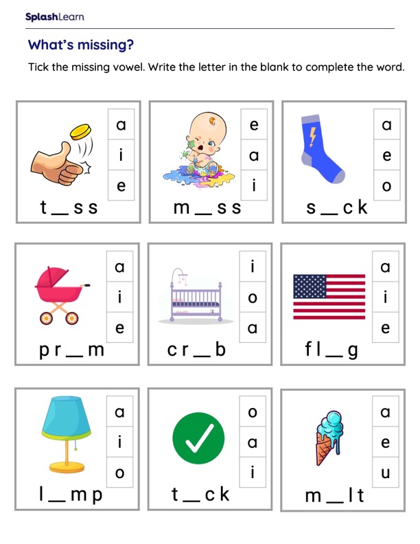 The Missing Vowel Worksheet