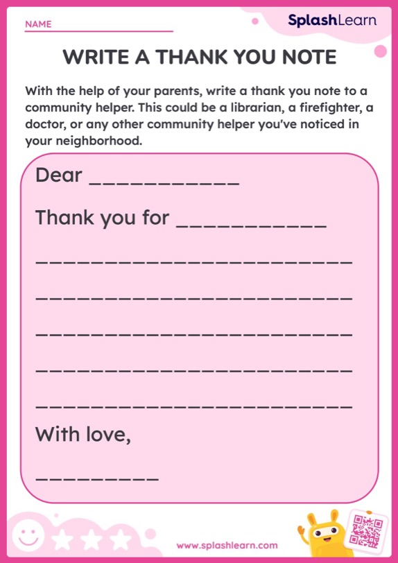 Time to Say Thank You Worksheet