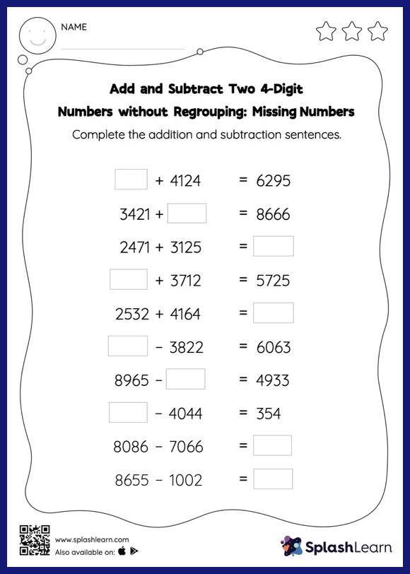 Addition Worksheets for 4th Graders Online - SplashLearn