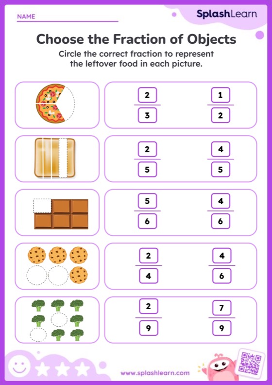 Choose the Fraction of Objects - Worksheet