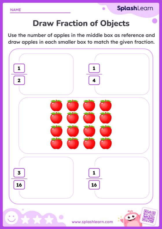 Draw Fraction of Objects - Worksheet