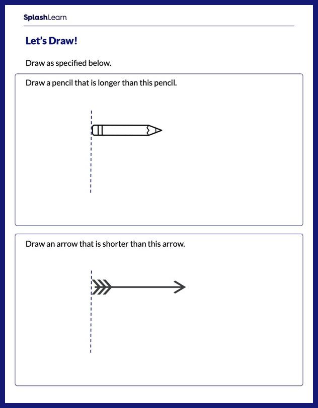 Draw Longer and Shorter Objects Worksheet