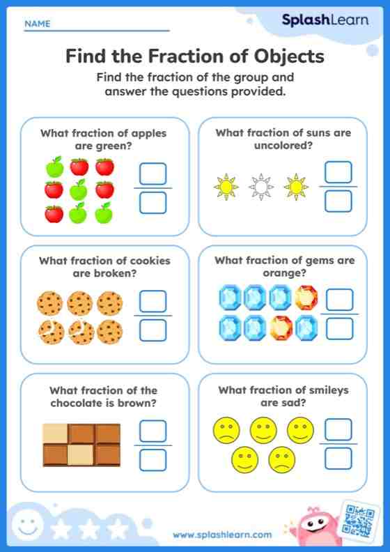 Find the Fraction of Objects - Worksheet