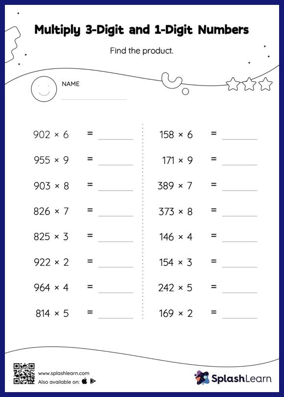 Free Printable Multi-Digit Multiplication Worksheets for 5th Graders