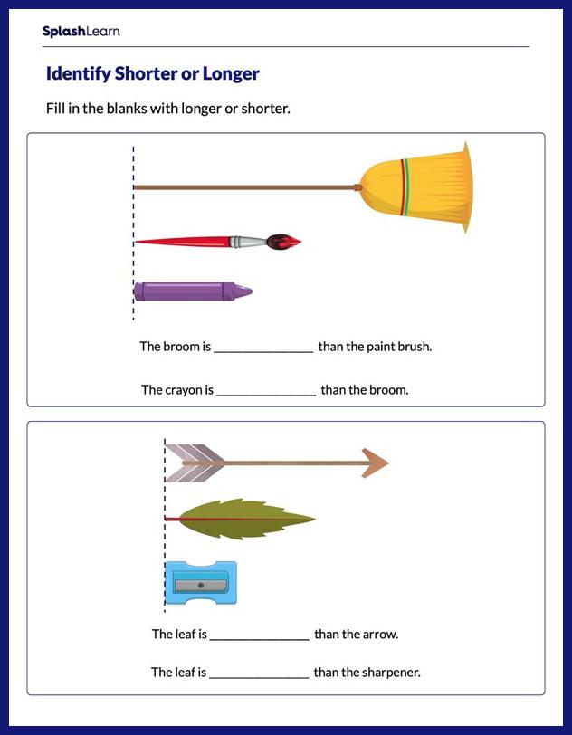 Recognize Shorter or Longer Worksheet