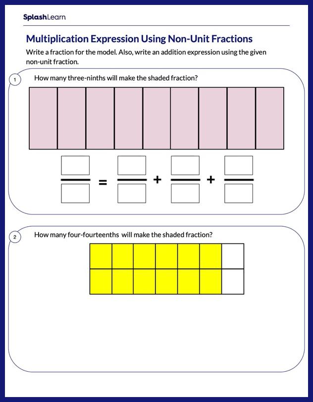 Represent a Fraction As Sum of Another Fraction Worksheet