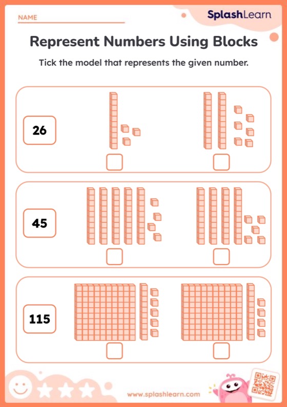 Select the Model Representing the Given Number - Worksheet