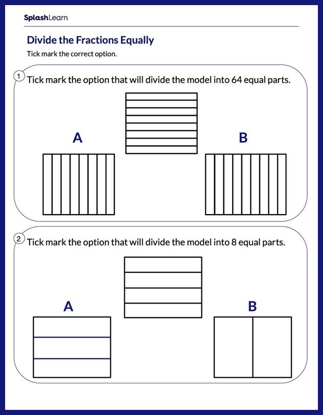 Divide the Model Equally Worksheet