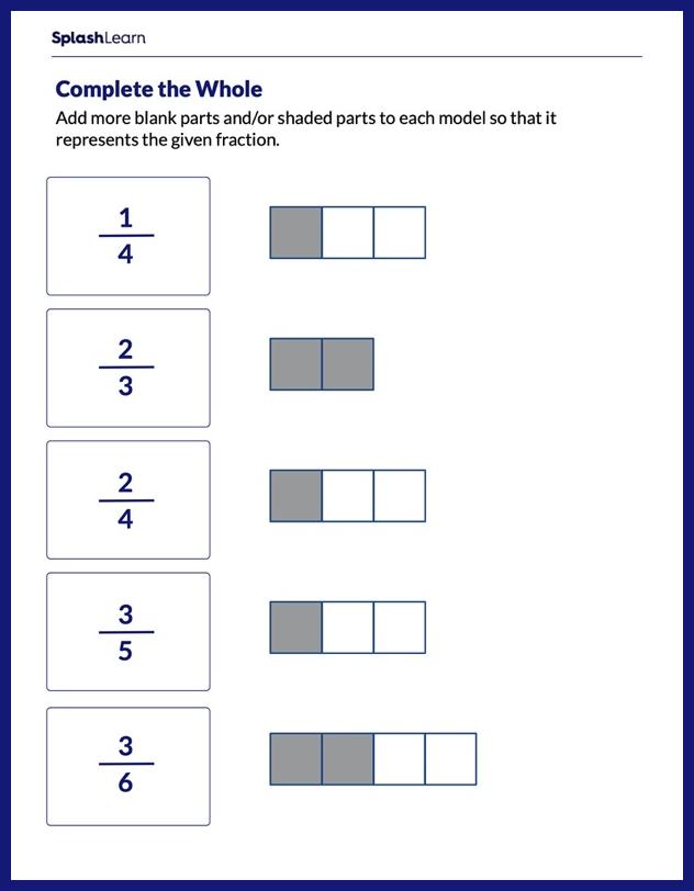 Represent the fractions Worksheet