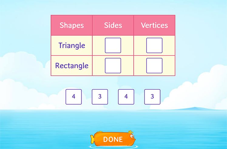 Complete the Attributes of the Shapes