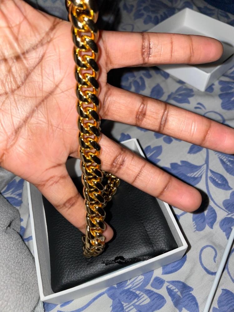 [Box Clasp]12mm Classic Miami Cuban - Customer Photo From Adeline Okoyo