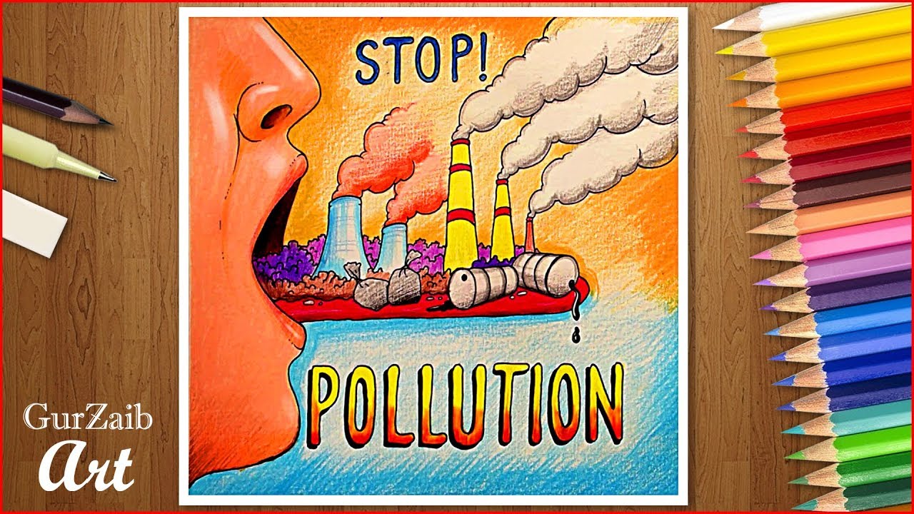 How To Draw Stop Air Pollution Poster Chart Drawing For Competition