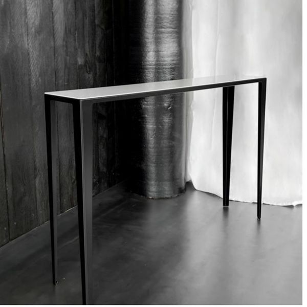 Table console métal brut