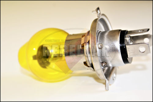 ONE HEADLIGHT BULB H4 WITH YELLOW GLOBE 12V 55/60W