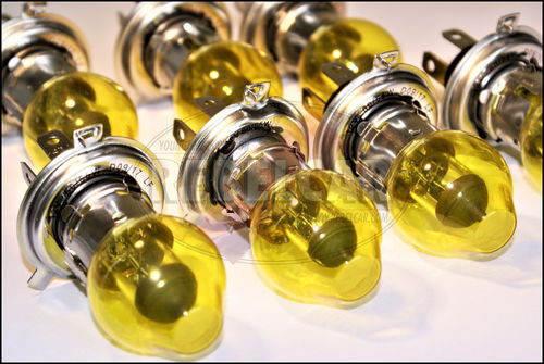 ONE HEADLIGHT BULB H4 WITH YELLOW GLOBE 12V 55/60W