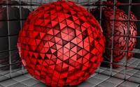 Red sphere made of triangles wallpaper 1920x1080 jpg