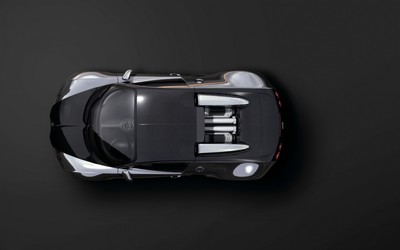 Black Bugatti Veyron top view wallpaper