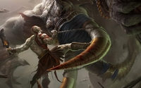 Kratos fighting with a beast - God of War: Ascension wallpaper 2560x1600 jpg