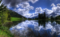 Lake in the Alps wallpaper 2560x1440 jpg