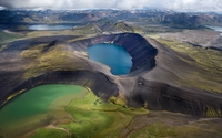 Mossy ground by the crater lakes in Iceland wallpaper 2560x1440 jpg