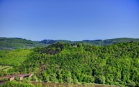 White house in the middle of the forest on top of the hill wallpaper 2560x1600 jpg