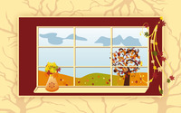 Autumn scenery through the window wallpaper 2880x1800 jpg