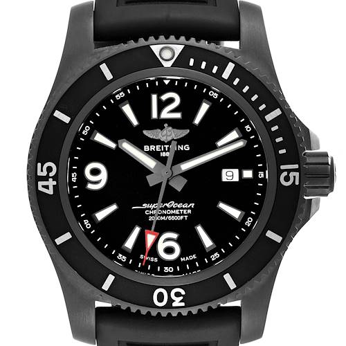 This image shows a front view of the dial and bezel of a Breitling Superocean watch.