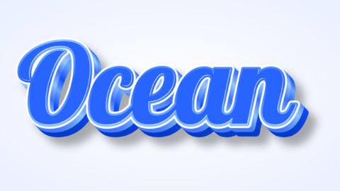 3d Fonts | Efecto Océano | Generador de Efectos de Texto image.