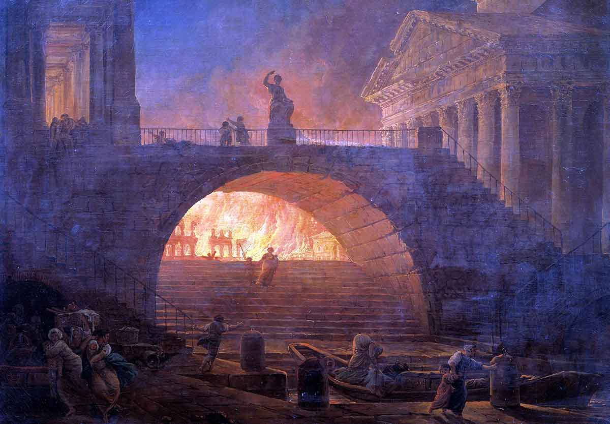 hubert robert the fire of rome