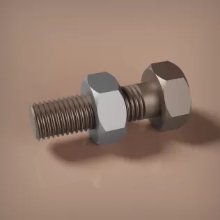 M12x1.5 Bolt and Nut - Model thumbnail 3