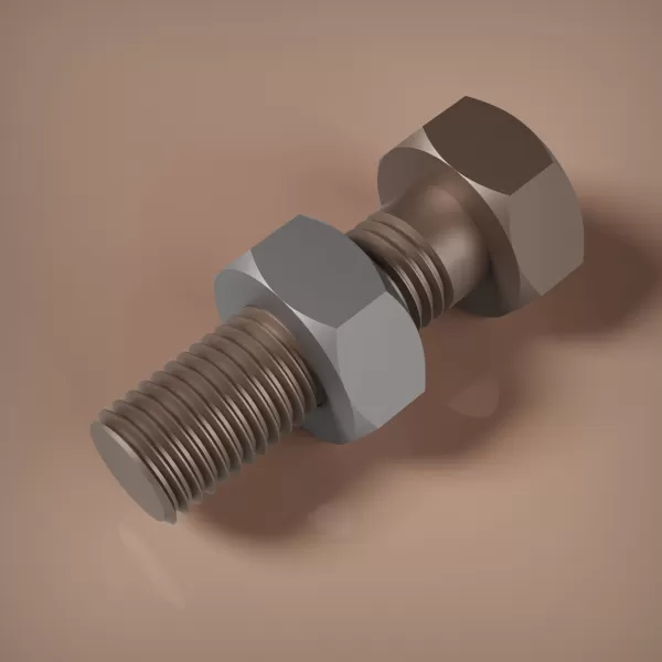 M12x1.5 Bolt and Nut - Model preview 2