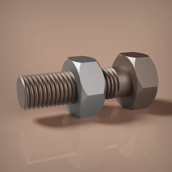 M12x1.5 Bolt and Nut - Model preview 12