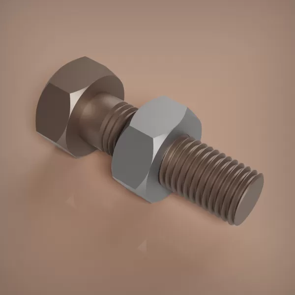 M12x1.5 Bolt and Nut - Model preview 7