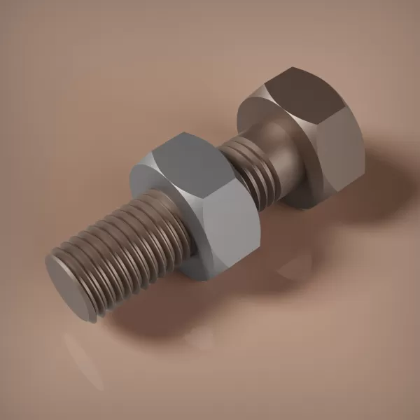 M12x1.5 Bolt and Nut - Model preview 13