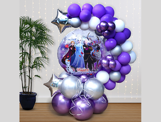 Have you heard about the Disney movie Frozen from your kid? Even we know that it's your kid's favourite fictional move. So, order this comic balloon bouquet for his/her birthday now.