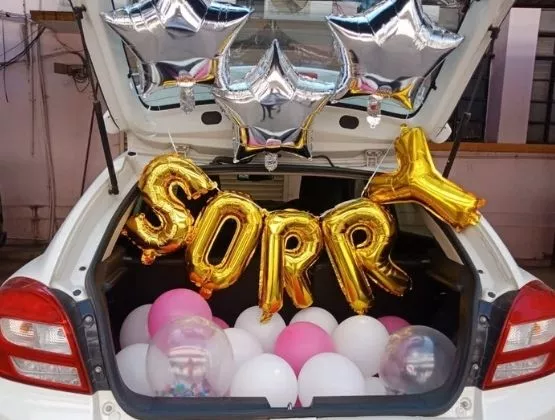 Life is all about good and bad moments. There should be a big apology for a big mistake and a small 1 for small mistakes. Express your apology with the help of this car trunk sorry decor and forget about all the negativity.