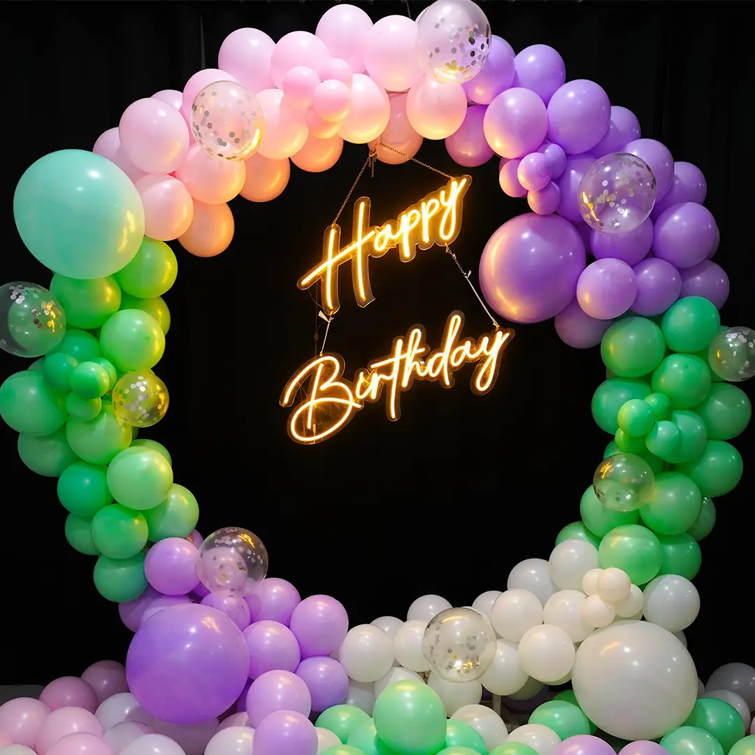 Pastel Balloon Ring Birthday Decor