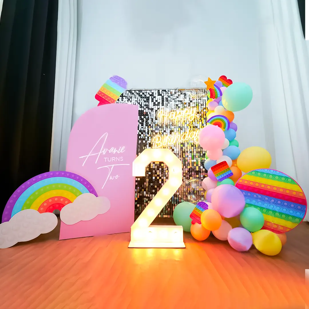 Experience the magic of a rainbow like never before with this decor theme!