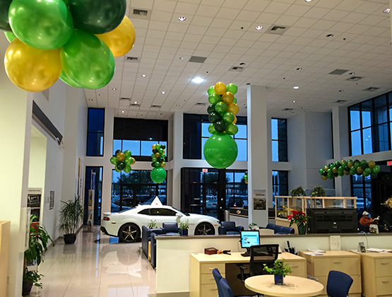 Yellow-Green Balloons Office Decoration