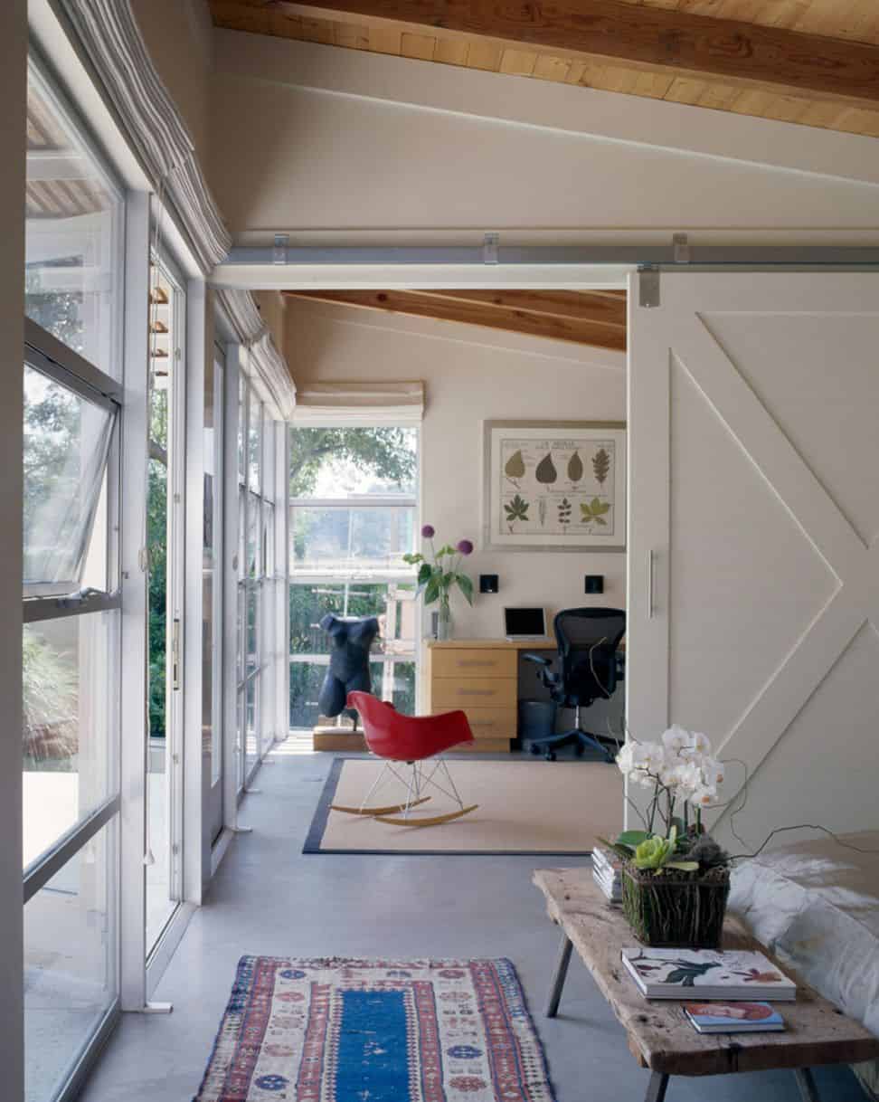 Barn doors used to divide large spaces