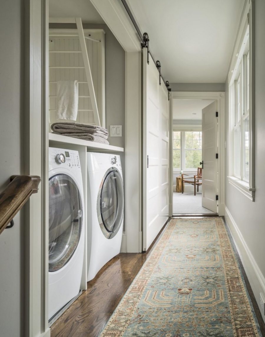 Laundry space barn door