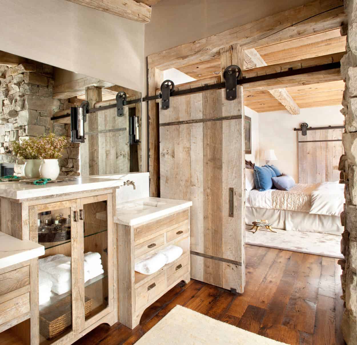 rustic bathroom sliding barn door