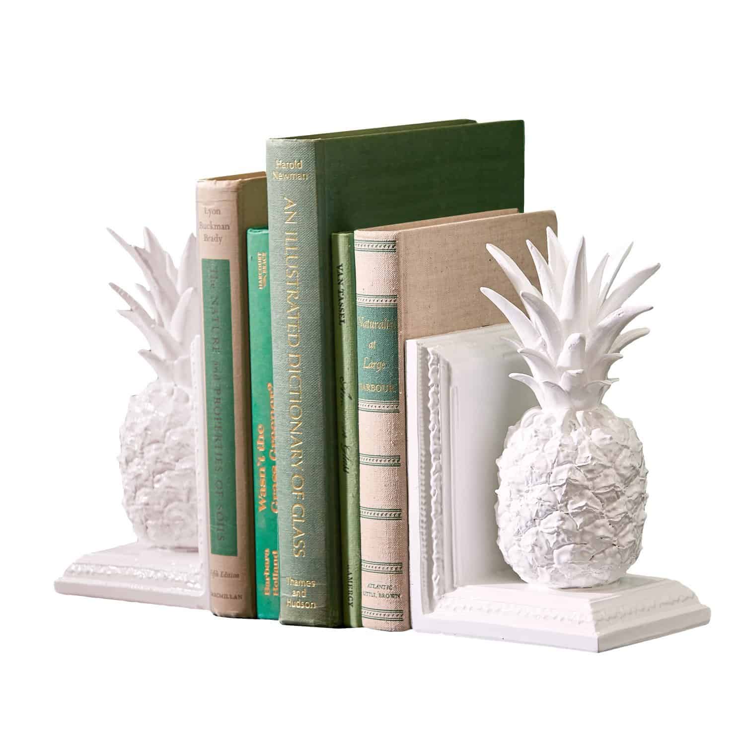 white pineapple bookends