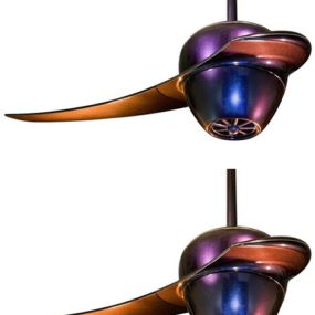 Ultra-modern Ceiling Fan by Fanimation – Enigma single blade fan gets iridescent finish!