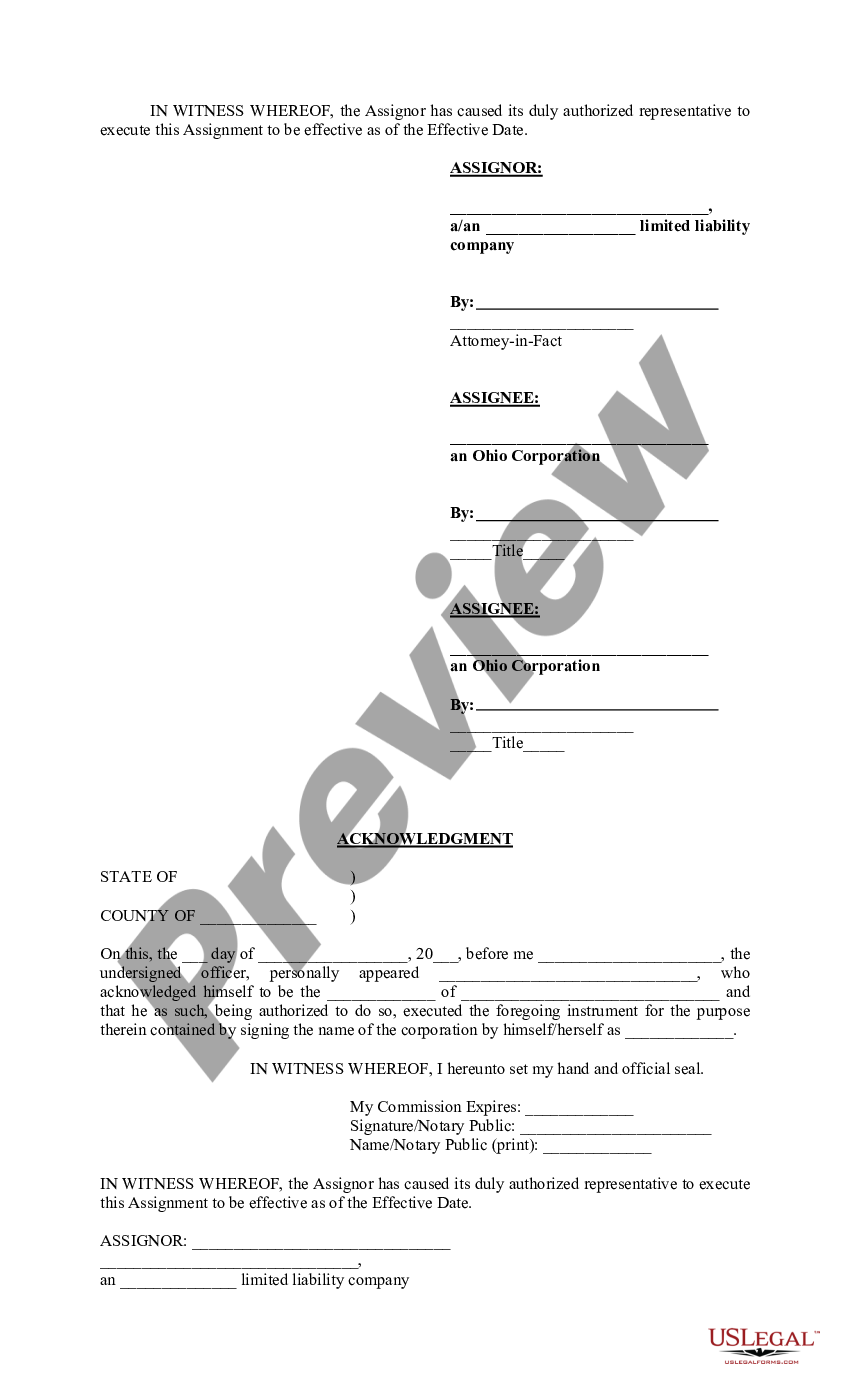 Ohio Assignment of Oil and Gas Leases - Ohio Common Doc | US Legal Forms